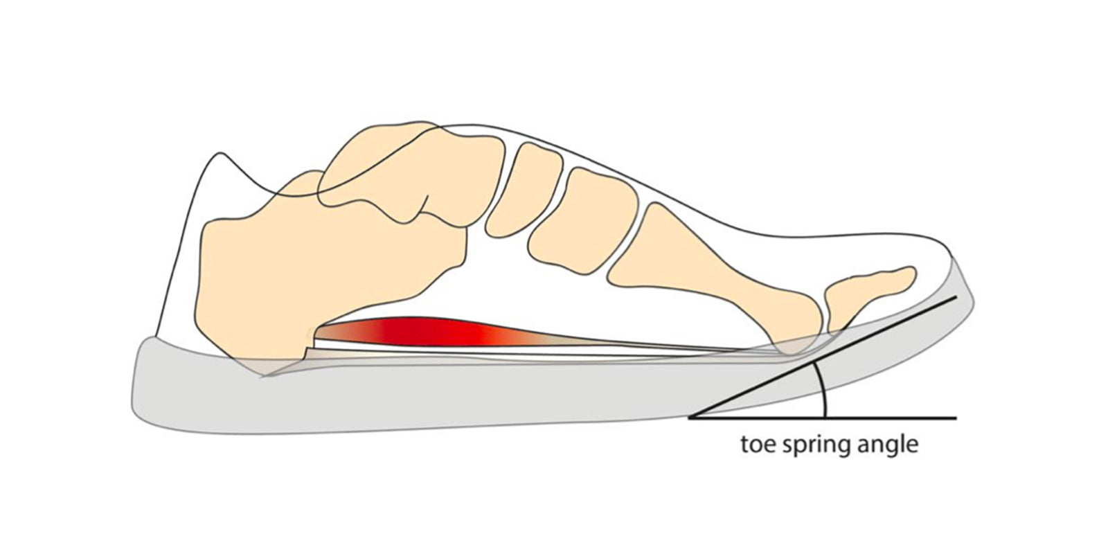 Toe-spring = reduced contact surface?
